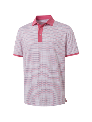 Stylish Full Print Contrast Collared Golf Polo Shirts
