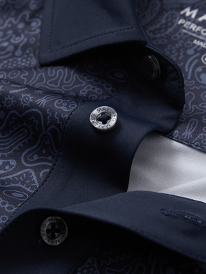 Stylish Full Print Contrast Collared Golf Polo Shirts