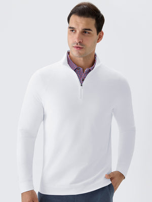4 Way Stretch Nylon Brushed Quarter Zip Sweatshirts